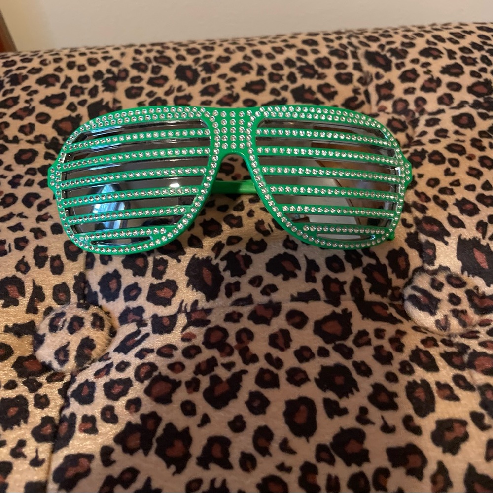 Rhinestone Green Shutter Shades